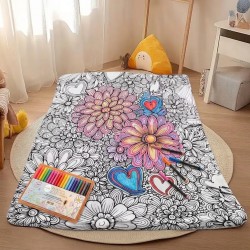 Kit Cretaivo Relax Manta Floral 75x100 cm