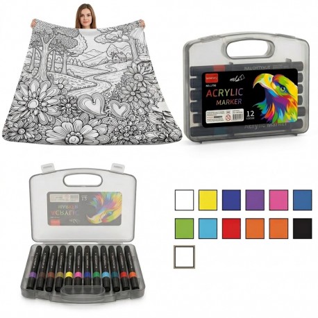 Kit Anti Estres Manta Floral 100 x 75 + Estuche 12 Mar