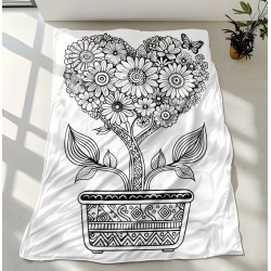 Manta maceta y Flor 75x100cm