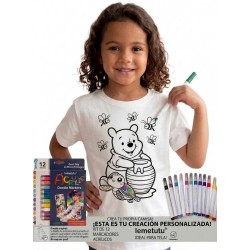Kit Marcadores + Franela de Algodon Winnie Tallas de 2 a 16
